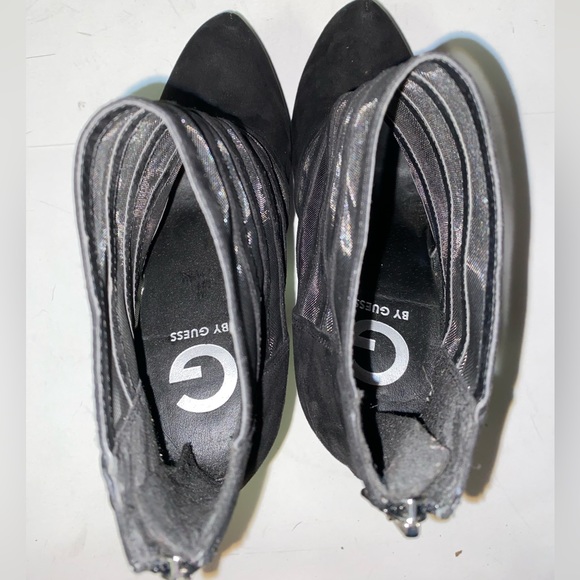 Guess Black Suede Zip-up Boot Heels Size 7 - Picture 8 of 11